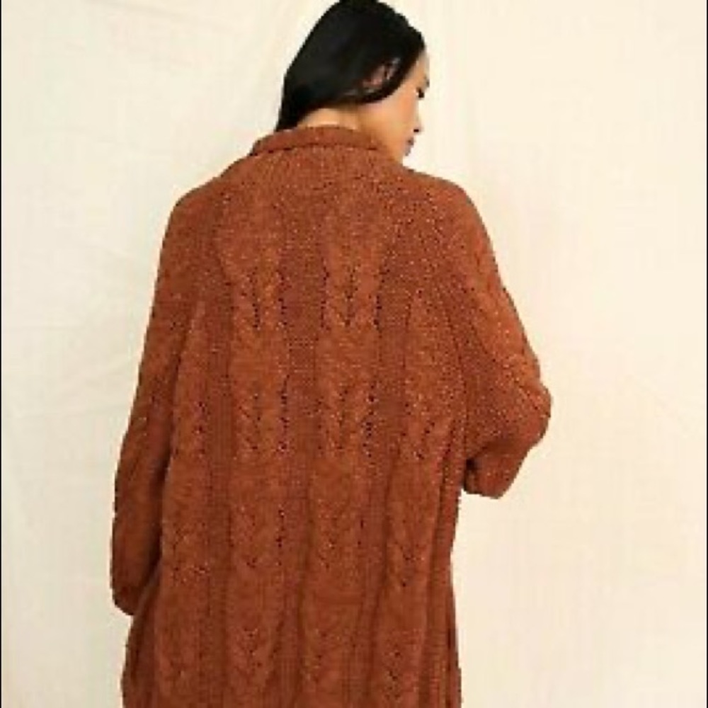 NWOT Free People Espresso Cardigan Sweater Z68-1 - Picture 2 of 4